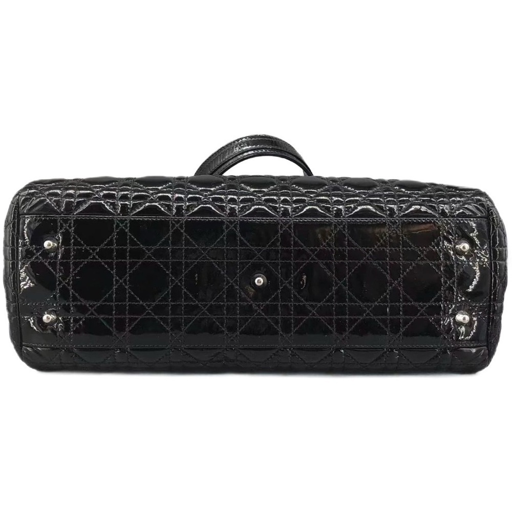 Dior 2012 Black Cannage Quilted Patent Leather Soft Medium Shopping Tote Bag - Picture 5 of 12
